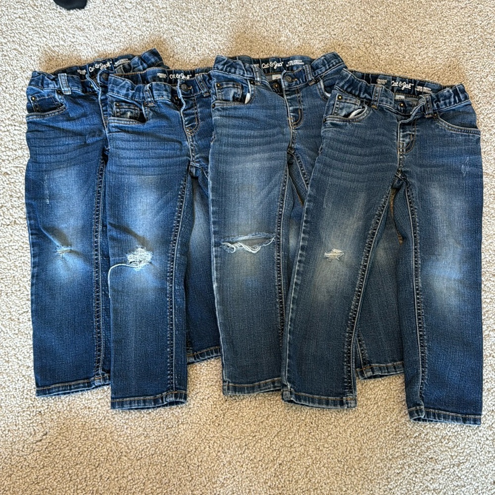 Lot of 4 pairs of Cat & Jack jeans size 4T